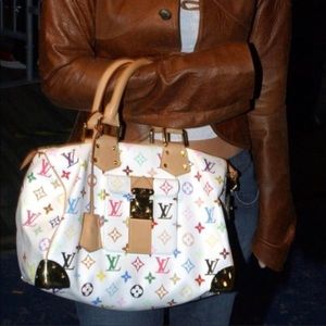 Louis Vuitton white multicolor speedy bag